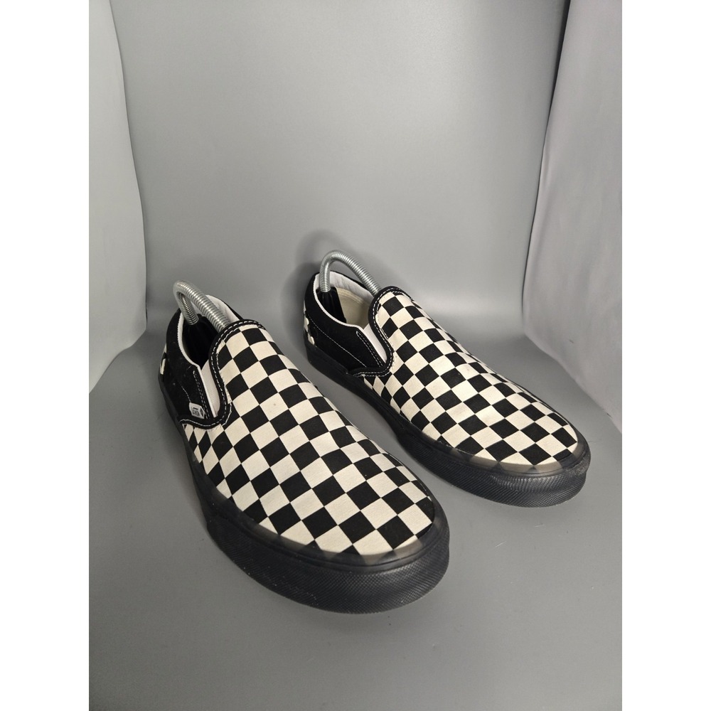 Vans Classic Slip-On Checkerboard Shoes Black White Mens Size 9 Womens 10.5...